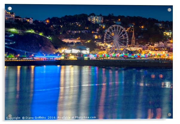 Torquay at night Acrylic by Diane Griffiths