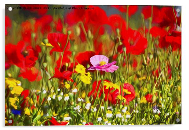 Artistic Roadside Flowers Acrylic by Jim Jones
