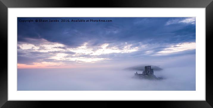 Corfe castle misty morning  Framed Mounted Print by Shaun Jacobs