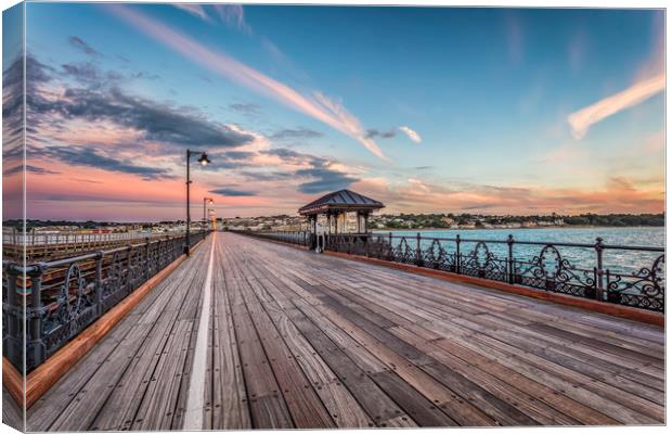 Sunset At Ryde Pier Canvas Print by Wight Landscapes