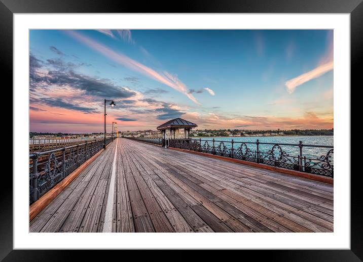 Sunset At Ryde Pier Framed Mounted Print by Wight Landscapes