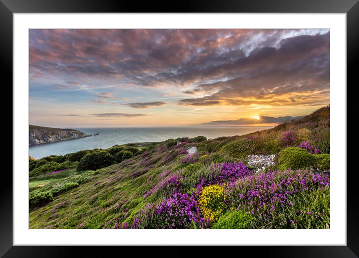 The Needles At Sunset Framed Mounted Print by Wight Landscapes