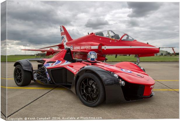 Red Arrows BAC Mono Canvas Print by Keith Campbell