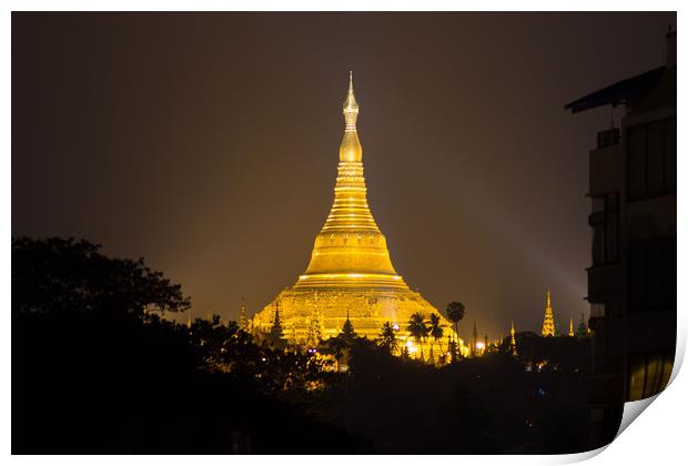  Shwedagon  Pagoda Print by Annette Johnson