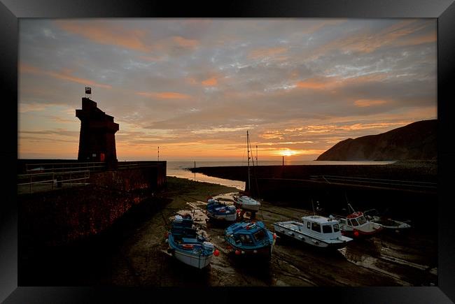 Lynmouth Harbour Sunrise Framed Print by graham young