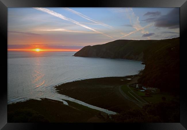 Lynmouth Bay Sunrise Framed Print by graham young