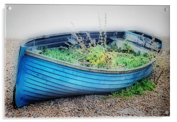 Boat Garden Acrylic by Karen Martin