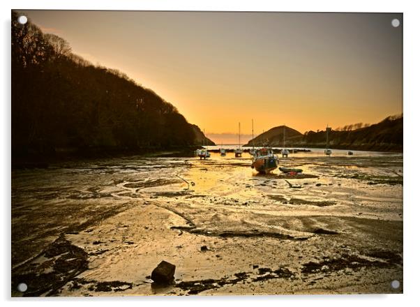 Sunset at Watermouth Bay Acrylic by graham young