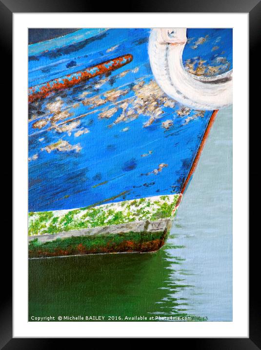 Blue Boat Prow Framed Mounted Print by Michelle BAILEY