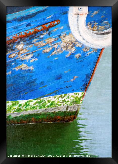 Blue Boat Prow Framed Print by Michelle BAILEY