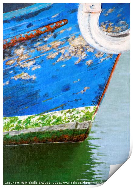 Blue Boat Prow Print by Michelle BAILEY