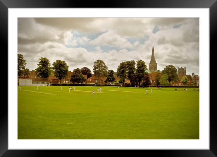 Cricket at Priory Park, Chichester Framed Mounted Print by graham young