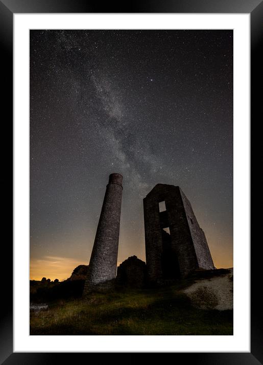 Milky Way Over Old Mine Buildings. No1 Framed Mounted Print by Natures' Canvas: Wall Art  & Prints by Andy Astbury