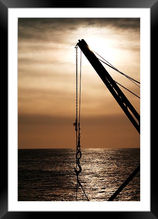 Portland Bill winch at sunrise Framed Mounted Print by Ray Fidler