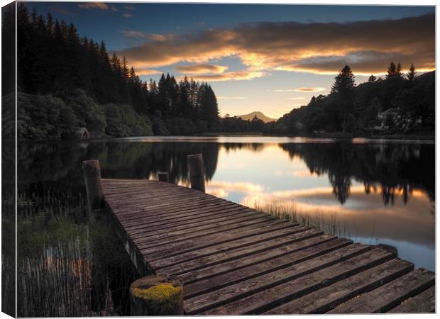 Loch Ard at Sunset Canvas Print by Tommy Dickson