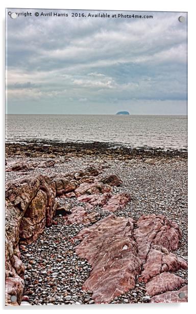 Steep Holm Bristol Channel Acrylic by Avril Harris