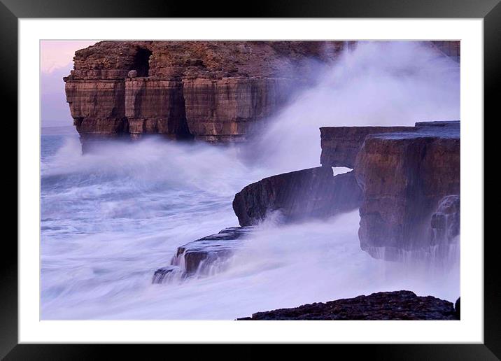 Stormy seas Framed Mounted Print by Ray Fidler