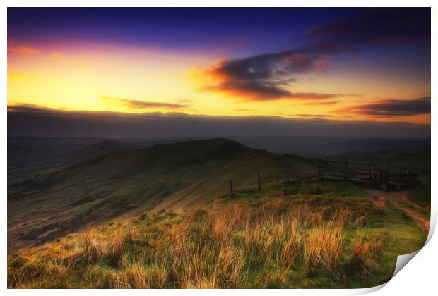 Sunrise in the Peak District Print by Anthony Simpson