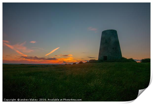 Cleadon Sunset Print by andrew blakey