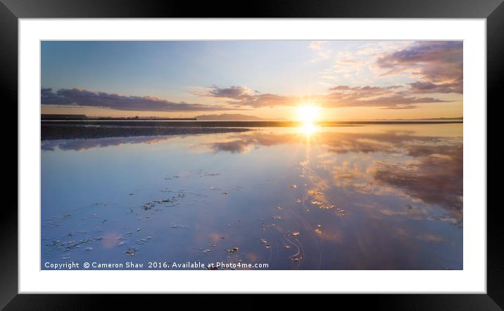 Sunset at Barassie Beach, Troon Framed Mounted Print by Cameron Shaw