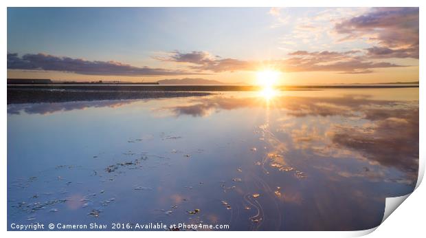 Sunset at Barassie Beach, Troon Print by Cameron Shaw