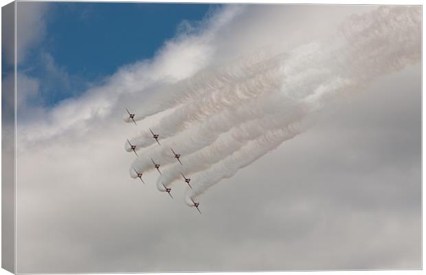 Red Arrows Canvas Print by Simon Wrigglesworth