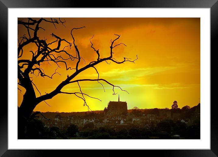 Sunset Over Arundel Cathedral Framed Mounted Print by graham young