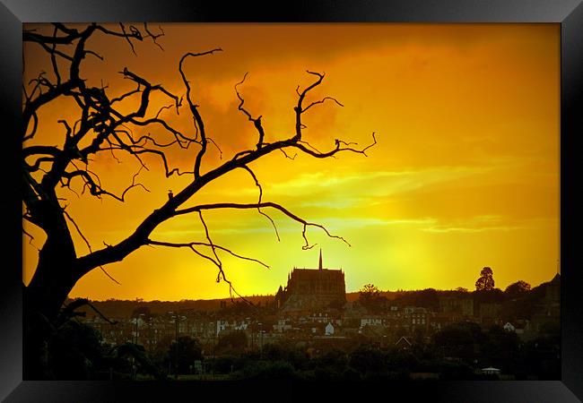 Sunset Over Arundel Cathedral Framed Print by graham young