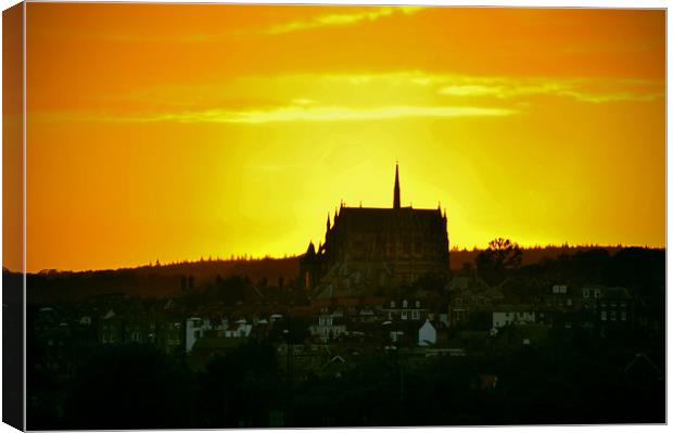 Arundel Cathedral at Sunset Canvas Print by graham young