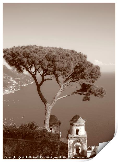 Ravello Vista Sepia Print by Michelle BAILEY