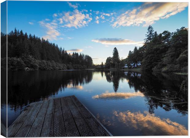 Serenity on Loch Ard Canvas Print by Tommy Dickson