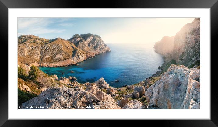 View of thel bay of Cape Formento, Mallorca, Spain Framed Mounted Print by Andrei Bortnikau