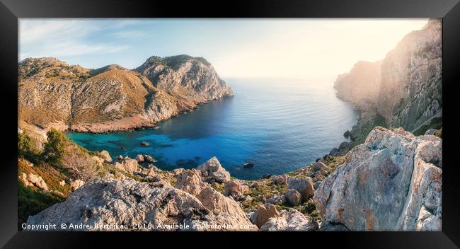 View of thel bay of Cape Formento, Mallorca, Spain Framed Print by Andrei Bortnikau