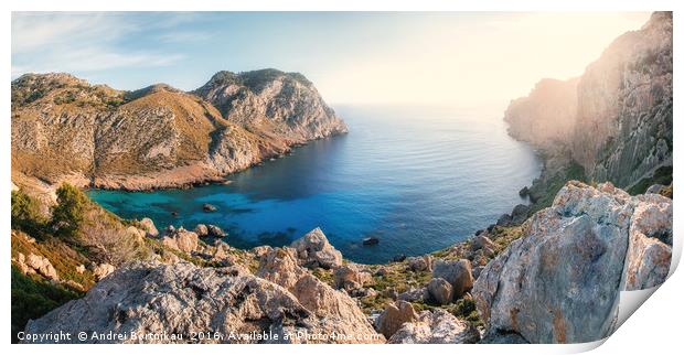 View of thel bay of Cape Formento, Mallorca, Spain Print by Andrei Bortnikau