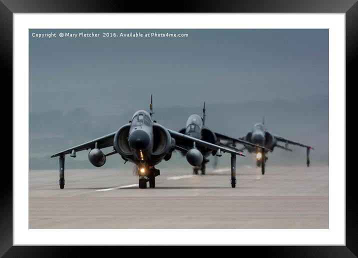 Harrier Jump Jets Framed Mounted Print by Mary Fletcher