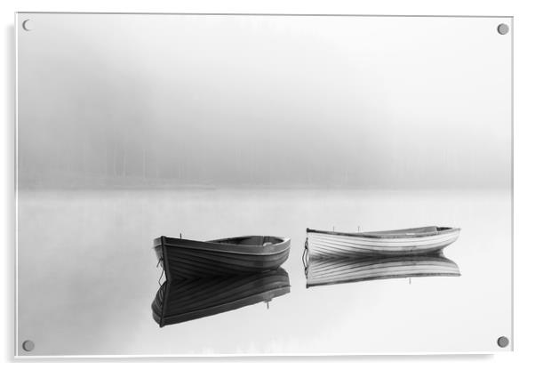 Scots mist on Loch Rusky. Acrylic by Tommy Dickson