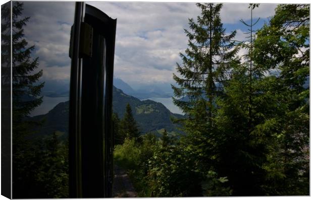 View from A Swiss  Funicular Railway               Canvas Print by Malcolm Snook