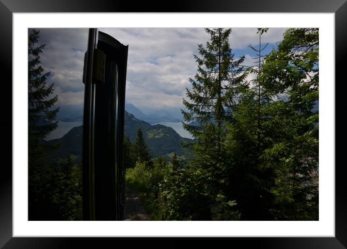 View from A Swiss  Funicular Railway               Framed Mounted Print by Malcolm Snook
