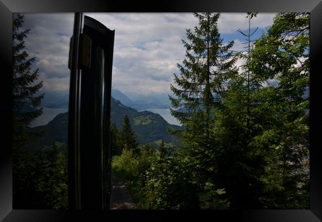 View from A Swiss  Funicular Railway               Framed Print by Malcolm Snook