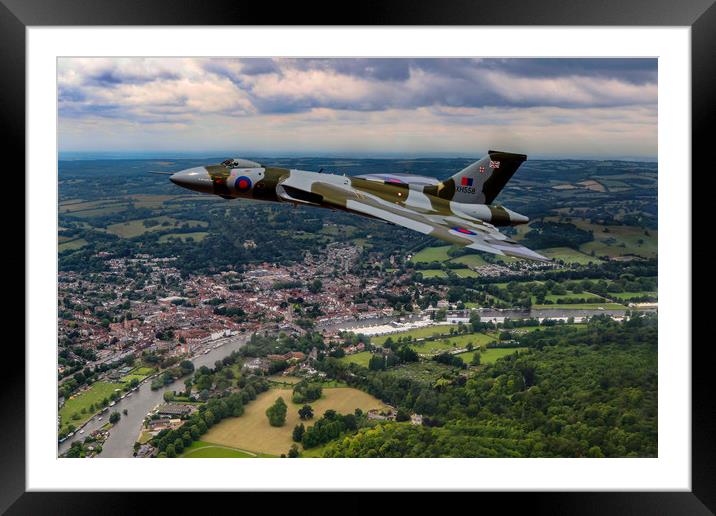 Vulcan XH558 over Henley Framed Mounted Print by Oxon Images