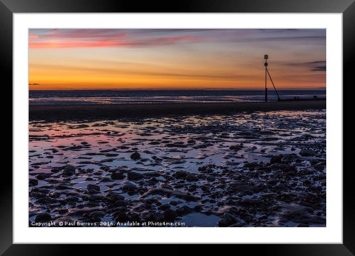 Hunstanton Beach at Sunset, Norfolk Framed Mounted Print by Paul Burrows