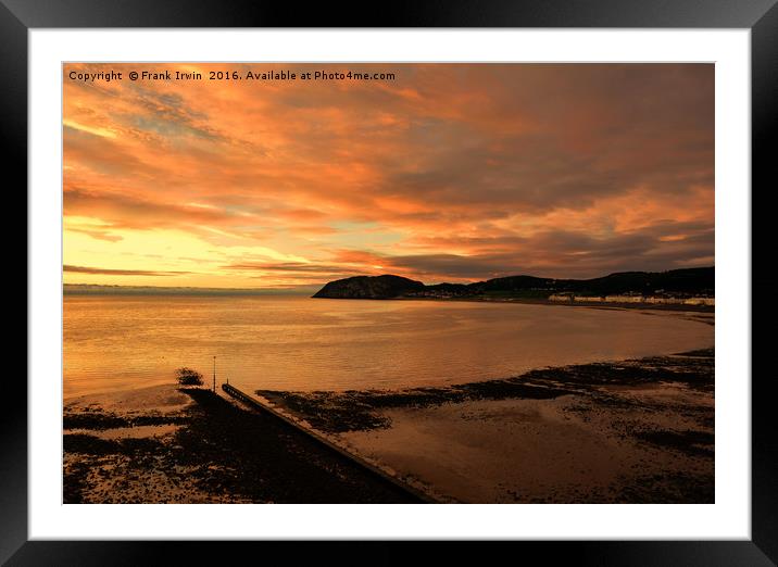 Sunrise in Llandudno, North Wales,  Framed Mounted Print by Frank Irwin