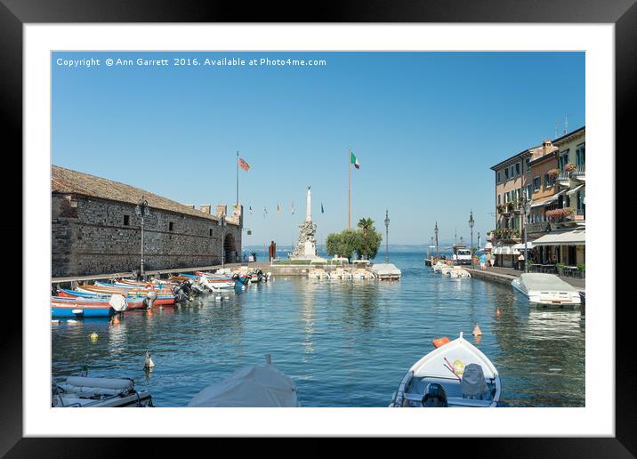 Lazise Harbour Lake Garda Italy Framed Mounted Print by Ann Garrett