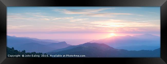 Col d'Ares at Sunrise Framed Print by John Ealing