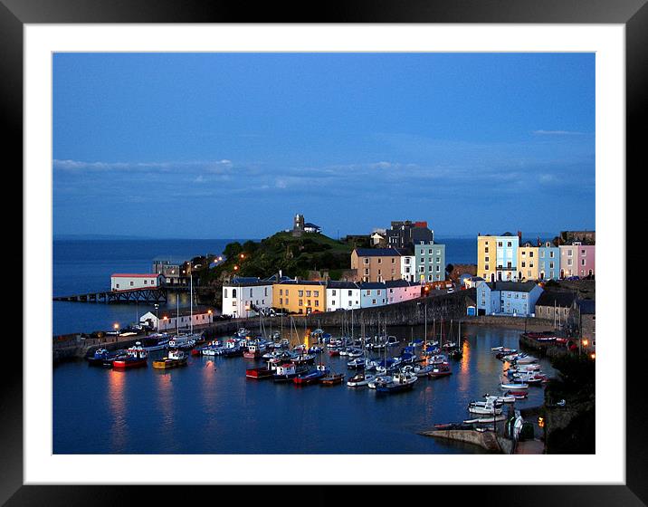 Tenby Harbour-Pembrokeshire-Wales. Framed Mounted Print by paulette hurley