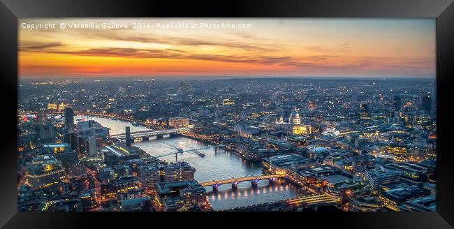 London sunset Framed Print by Veronika Gallova