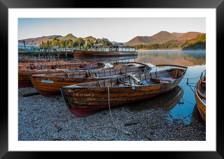 Derwent Rowing Boats. Framed Mounted Print by Paul Andrews