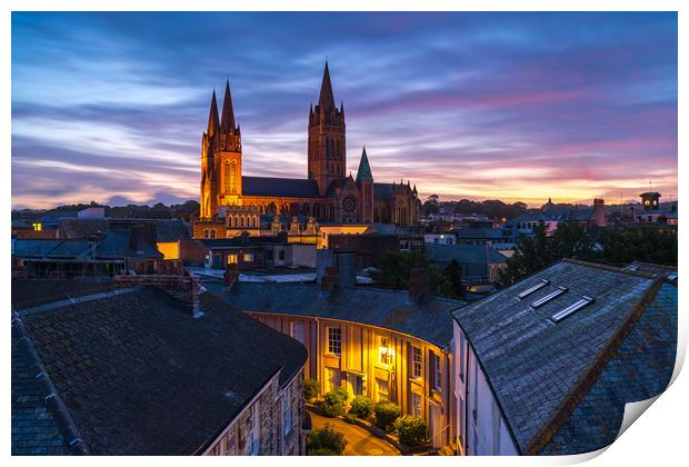 Beautiful contrasts at Truro cathedral Print by Michael Brookes