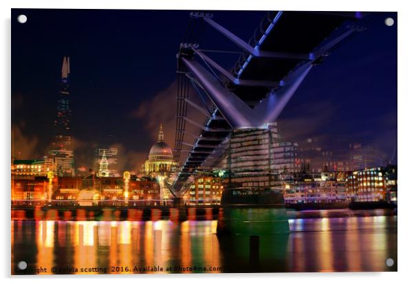 City Of London Acrylic by sylvia scotting