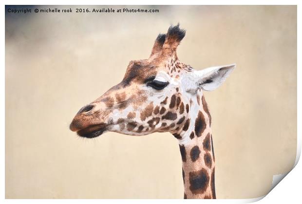 graceful giraffe Print by michelle rook